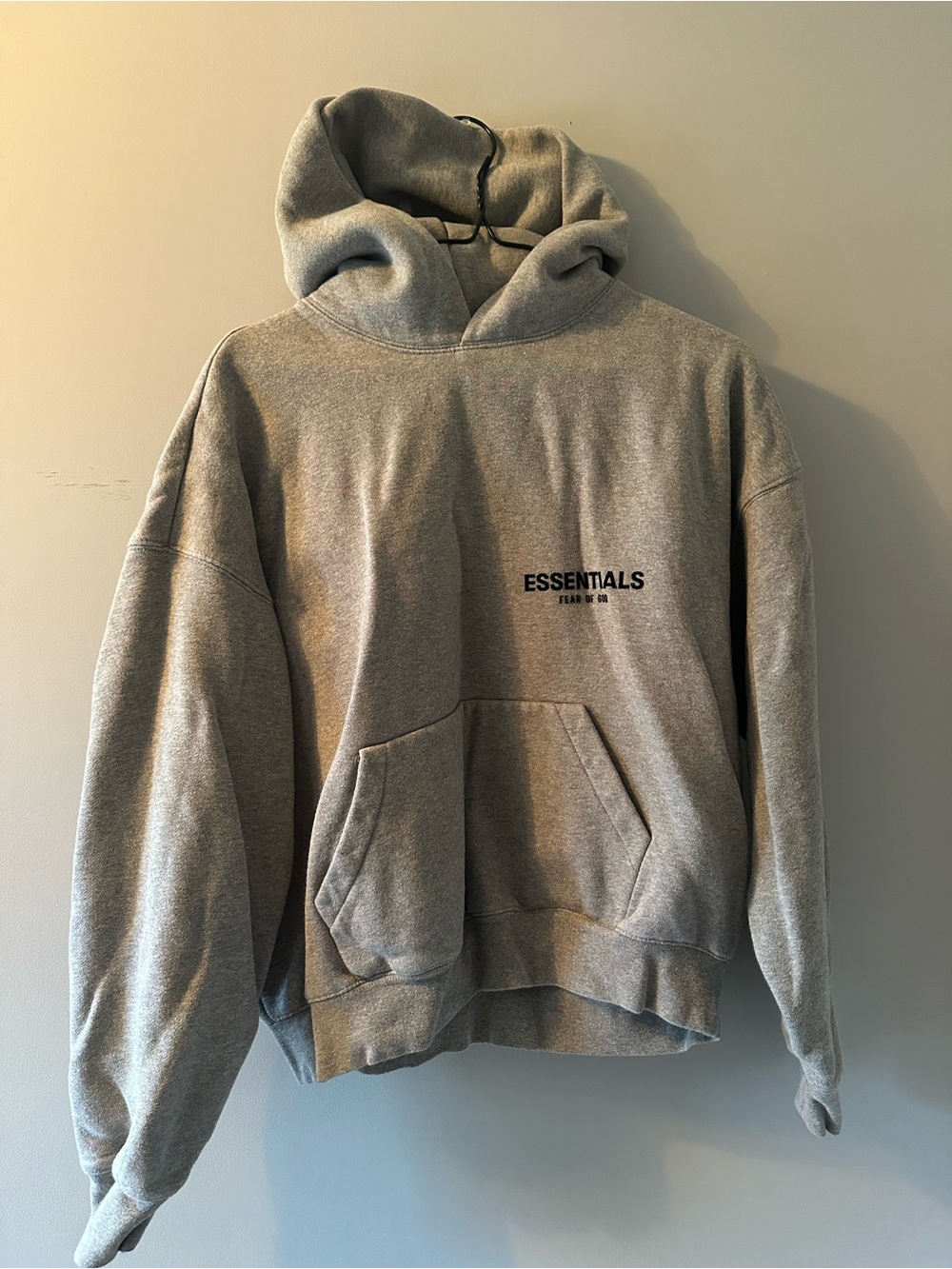 ESSENTIALS Men's Light Gray Logo Hoodie
